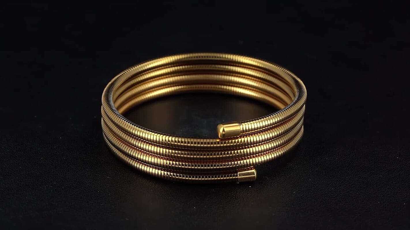 Cuff Bangle in ION Plated YG Stainless Steel (7.50 In)