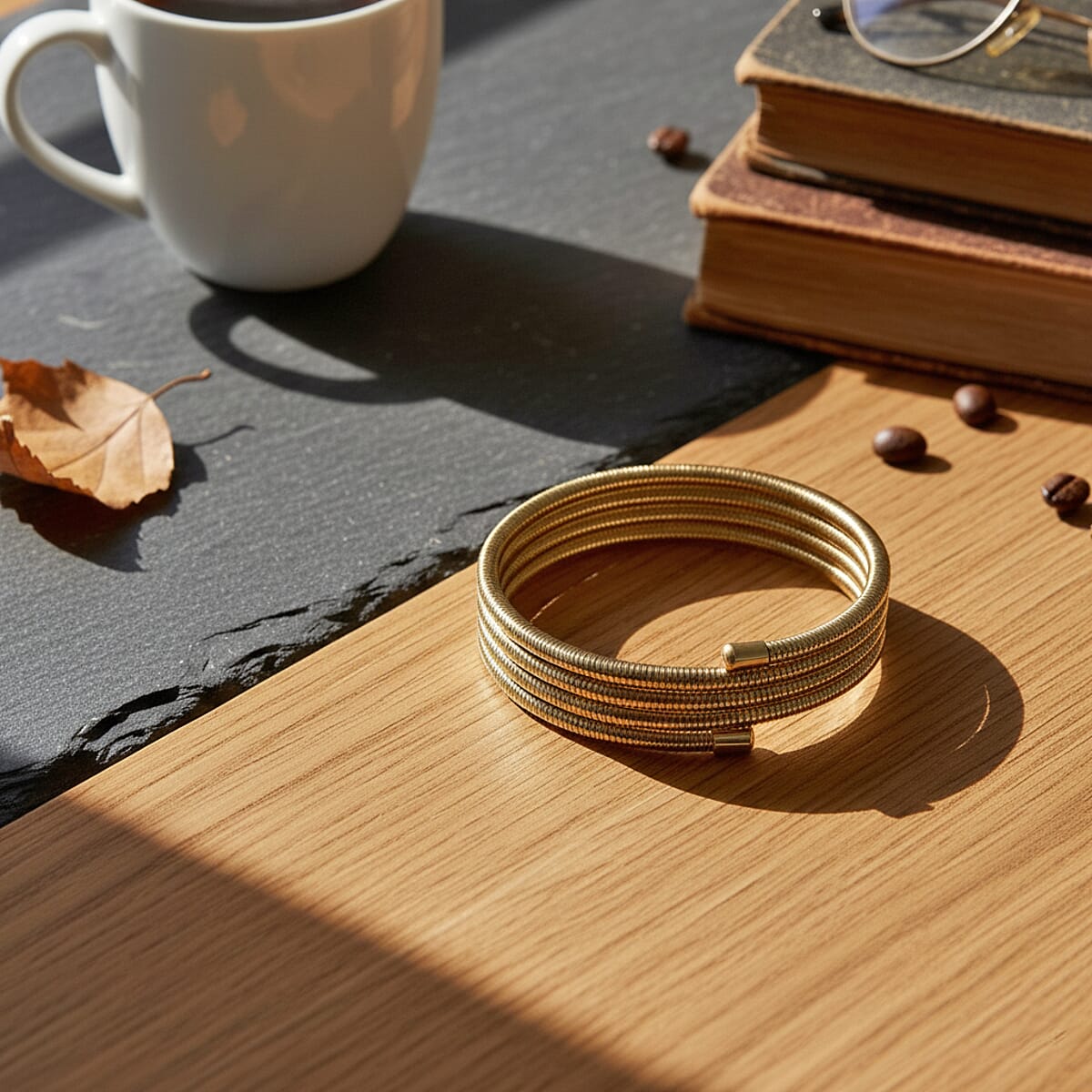 Flexi Wrap Bangle Bracelet in ION Plated YG Stainless Steel (7.50 In) image number 1