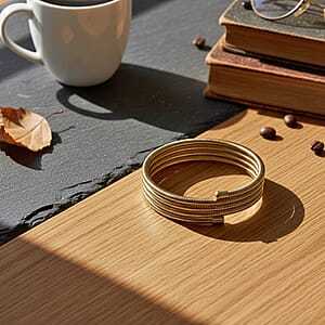 Spiral Coil Bangle Bracelet in ION Plated YG Stainless Steel (7.50 Inches)