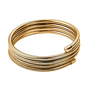 Spiral Coil Bangle Bracelet in ION Plated YG Stainless Steel (7.50 Inches)