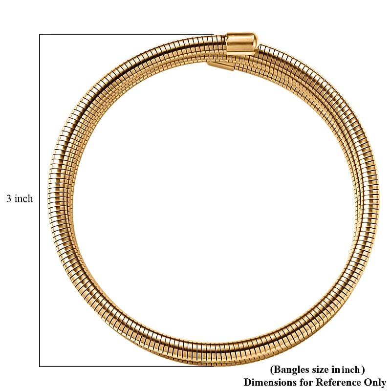 Spiral Coil Bangle Bracelet in ION Plated YG Stainless Steel (7.50 Inches)