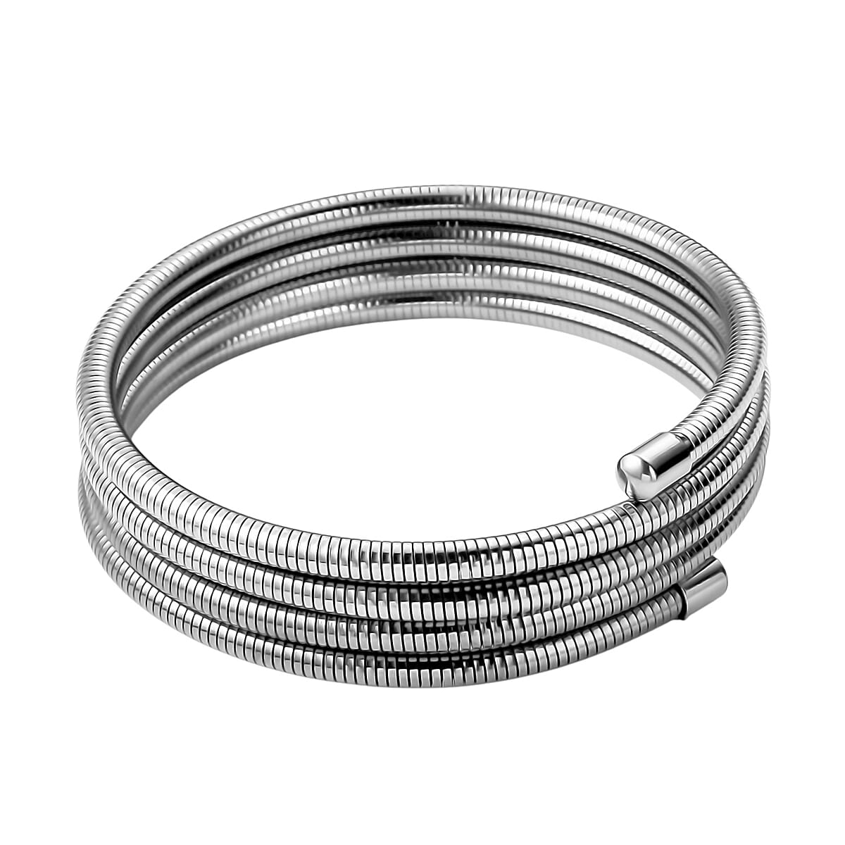Spiral Coil Bangle Bracelet in Stainless Steel (7.50 Inches) image number 3