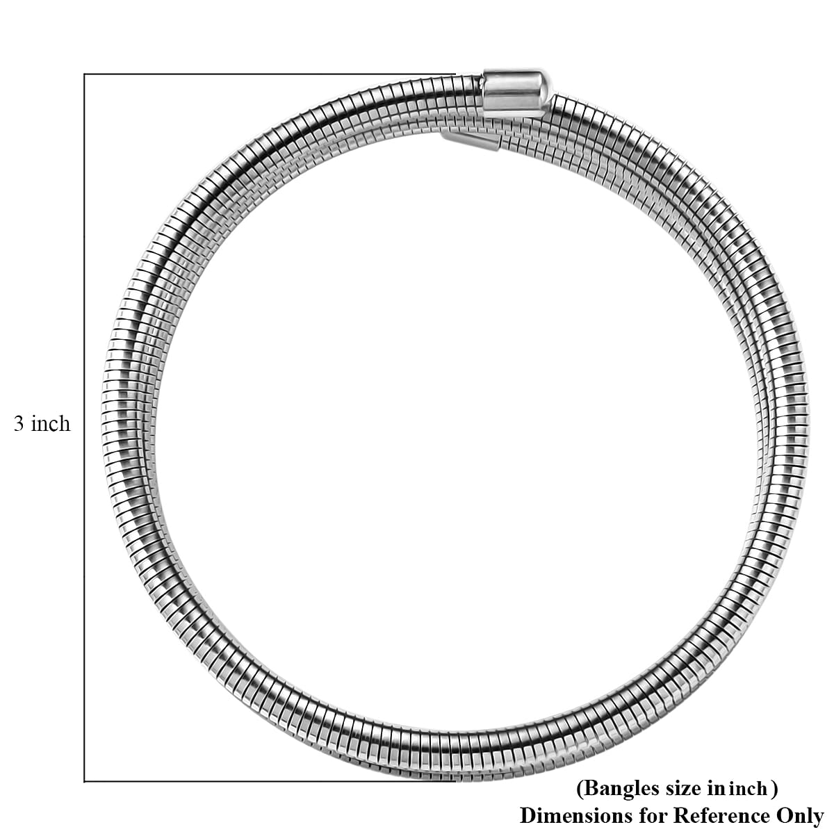 Spiral Coil Bangle Bracelet in Stainless Steel (7.50 Inches) image number 4