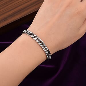 Classic Cuban Link Bracelet in Stainless Steel (7.5-9.5In)