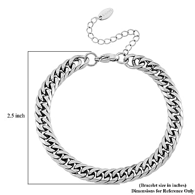 Classic Cuban Link Bracelet in Stainless Steel (7.5-9.5In)