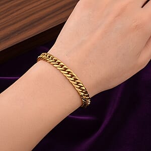 Classic Cuban Link Bracelet in ION Plated YG Stainless Steel (7.5-9.5In)