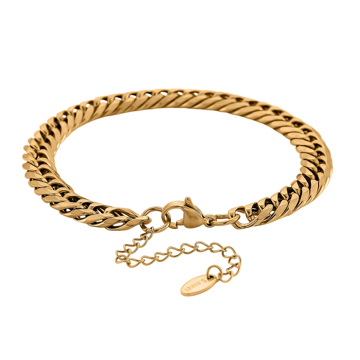 Classic Cuban Link Bracelet in ION Plated YG Stainless Steel (7.5-9.5In) image number 3