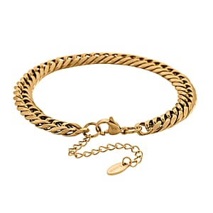 Classic Cuban Link Bracelet in ION Plated YG Stainless Steel (7.5-9.5In)