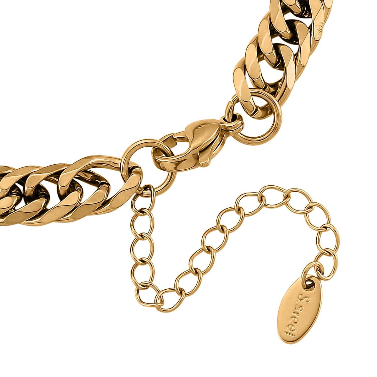 Classic Cuban Link Bracelet in ION Plated YG Stainless Steel (7.5-9.5In) image number 4