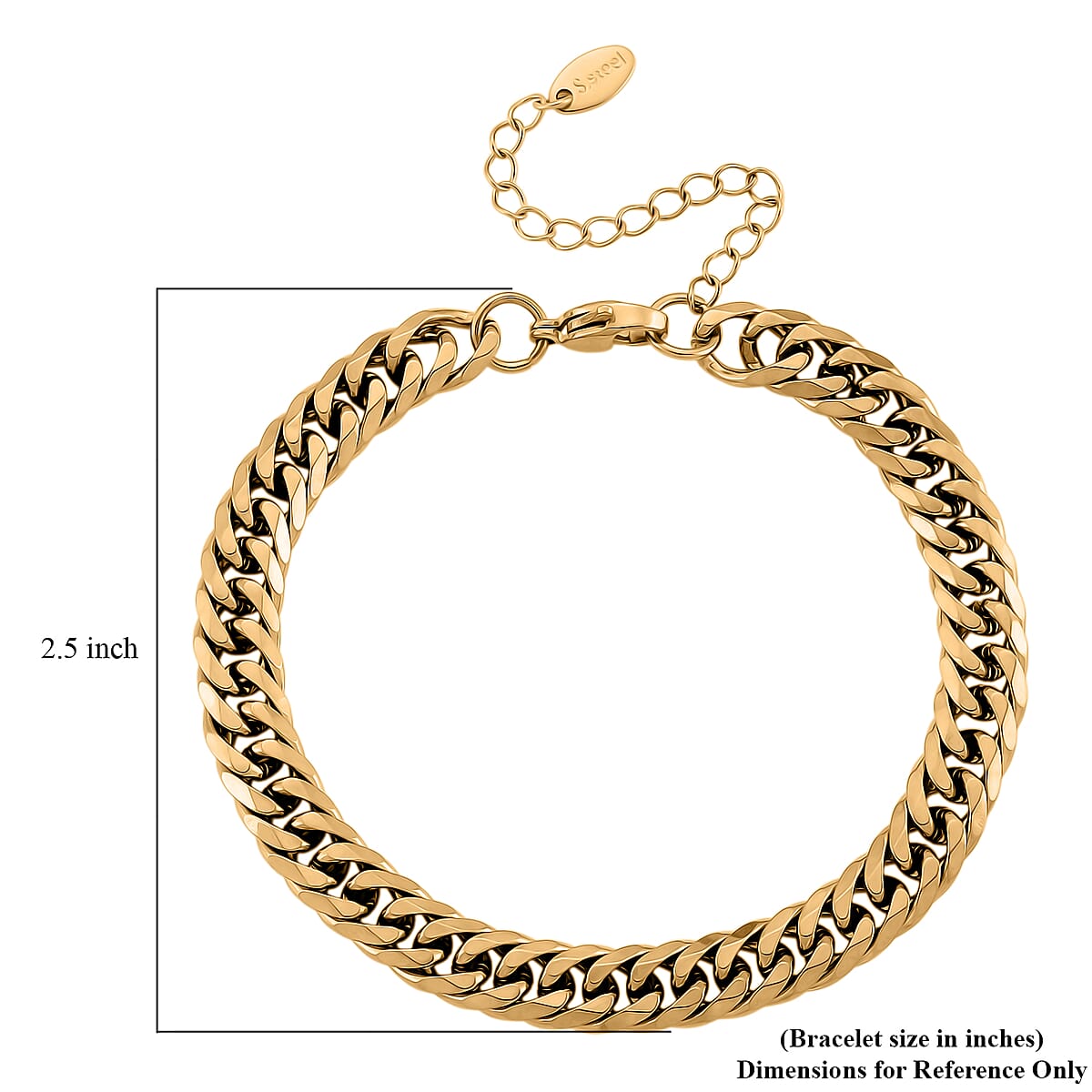 Classic Cuban Link Bracelet in ION Plated YG Stainless Steel (7.5-9.5In) image number 5