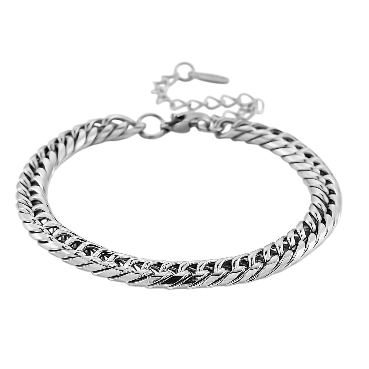 Sleek Cuban Link Bracelet in Stainless Steel (7.5-9.5In) image number 0