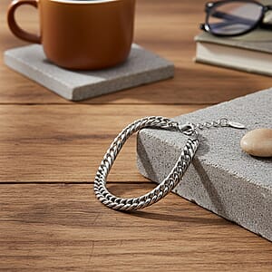Sleek Cuban Link Bracelet in Stainless Steel (7.5-9.5In)