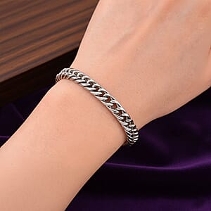 Sleek Cuban Link Bracelet in Stainless Steel (7.5-9.5In)