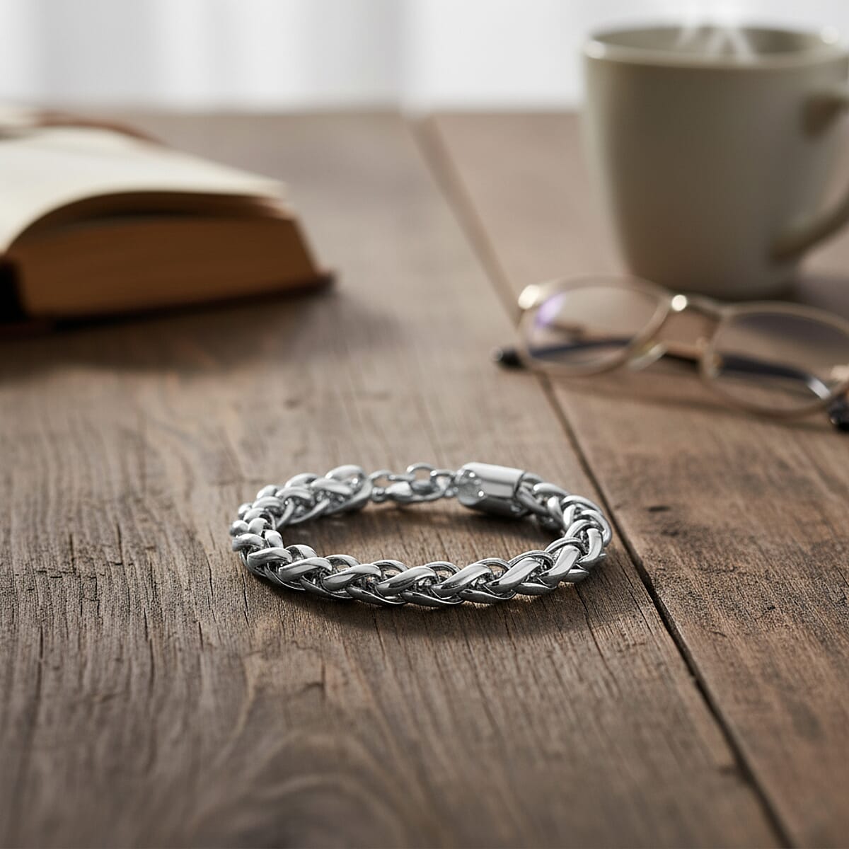 Palma Chain Bracelet in Stainless Steel (7.75-9.75In) image number 1