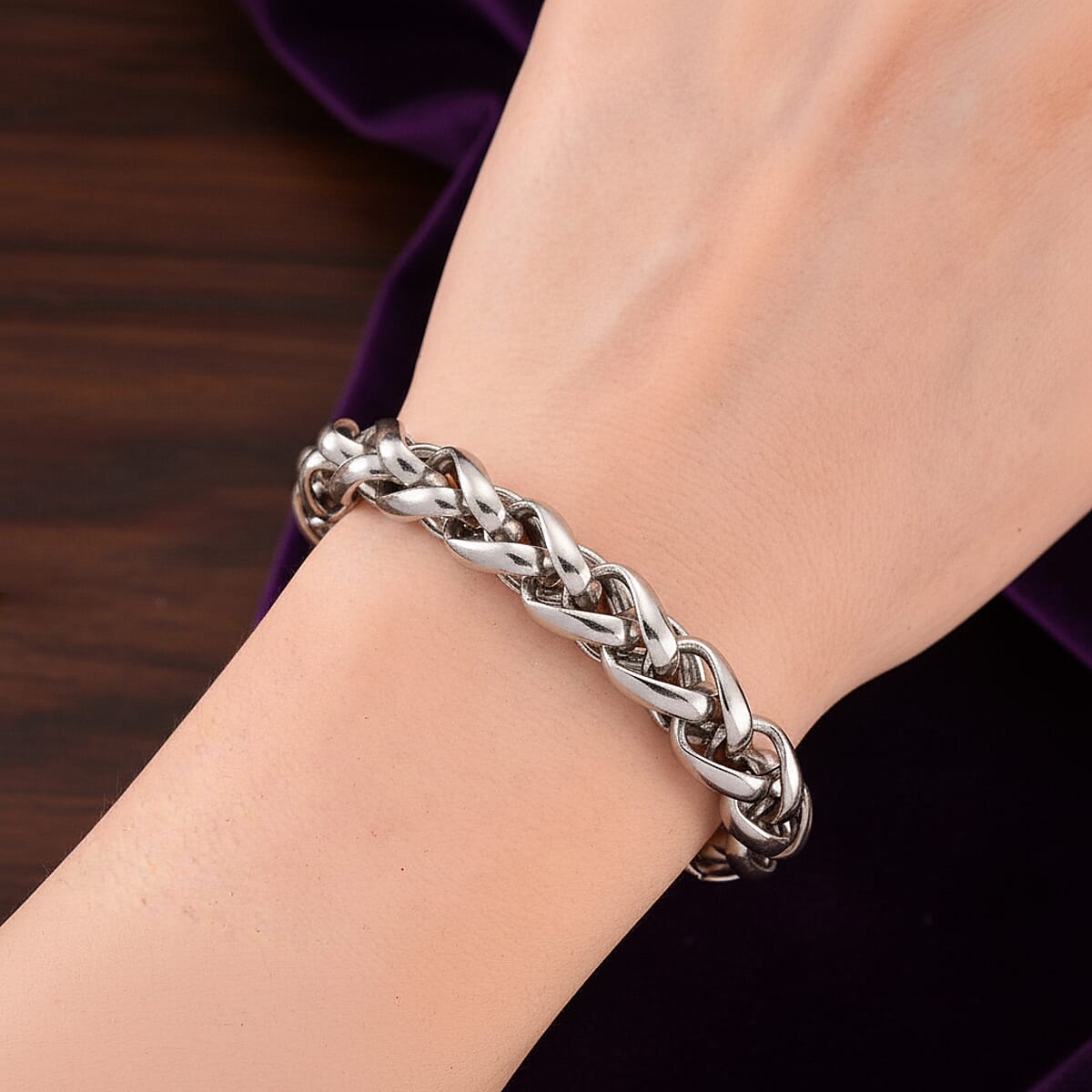 Palma Chain Bracelet in Stainless Steel (7.75-9.75In) image number 2