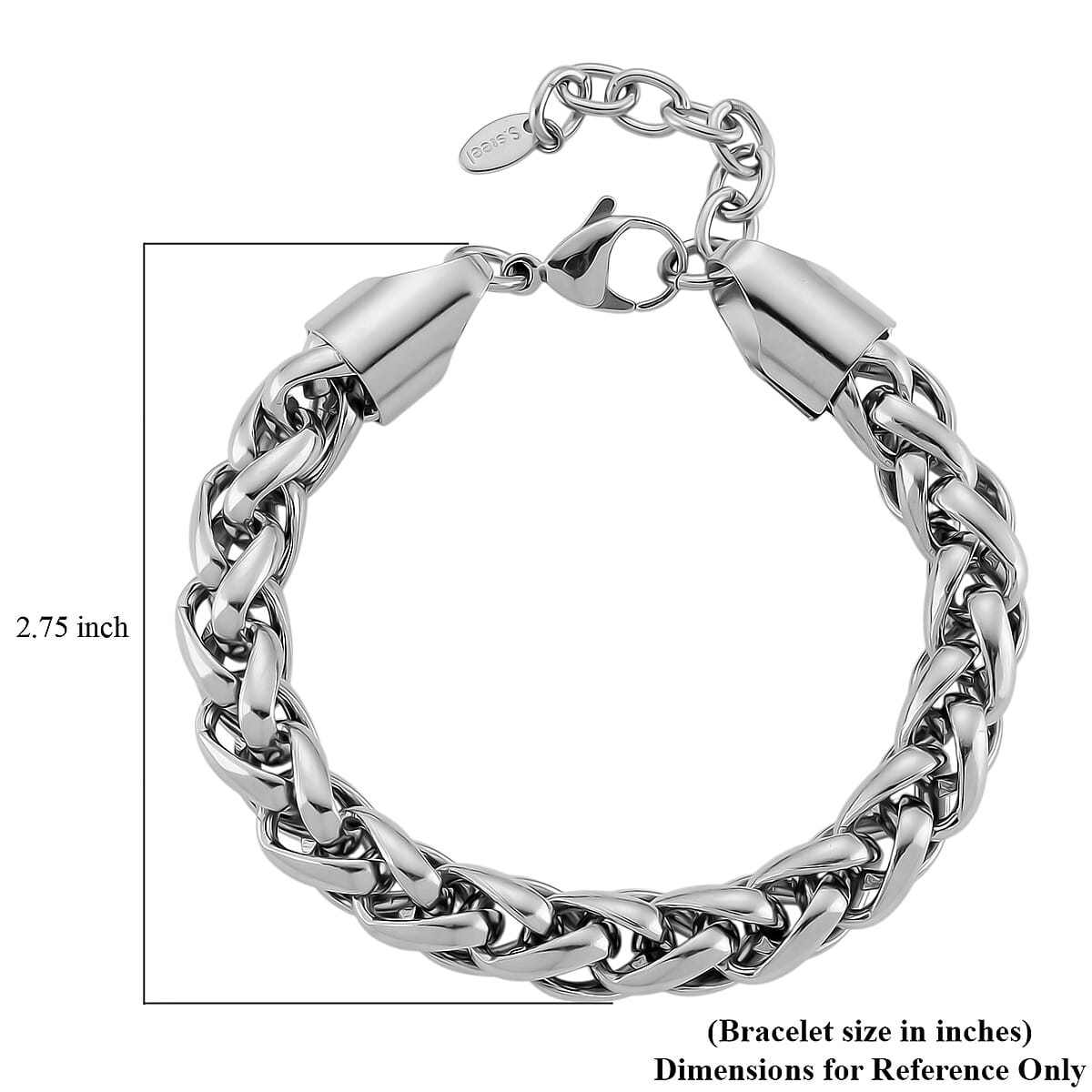 Palma Chain Bracelet in Stainless Steel (7.75-9.75In) image number 5