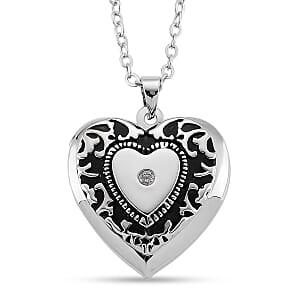 Austrian Crystal Heart Shaped Pendant Necklace in Stainless Steel 20-22 Inches