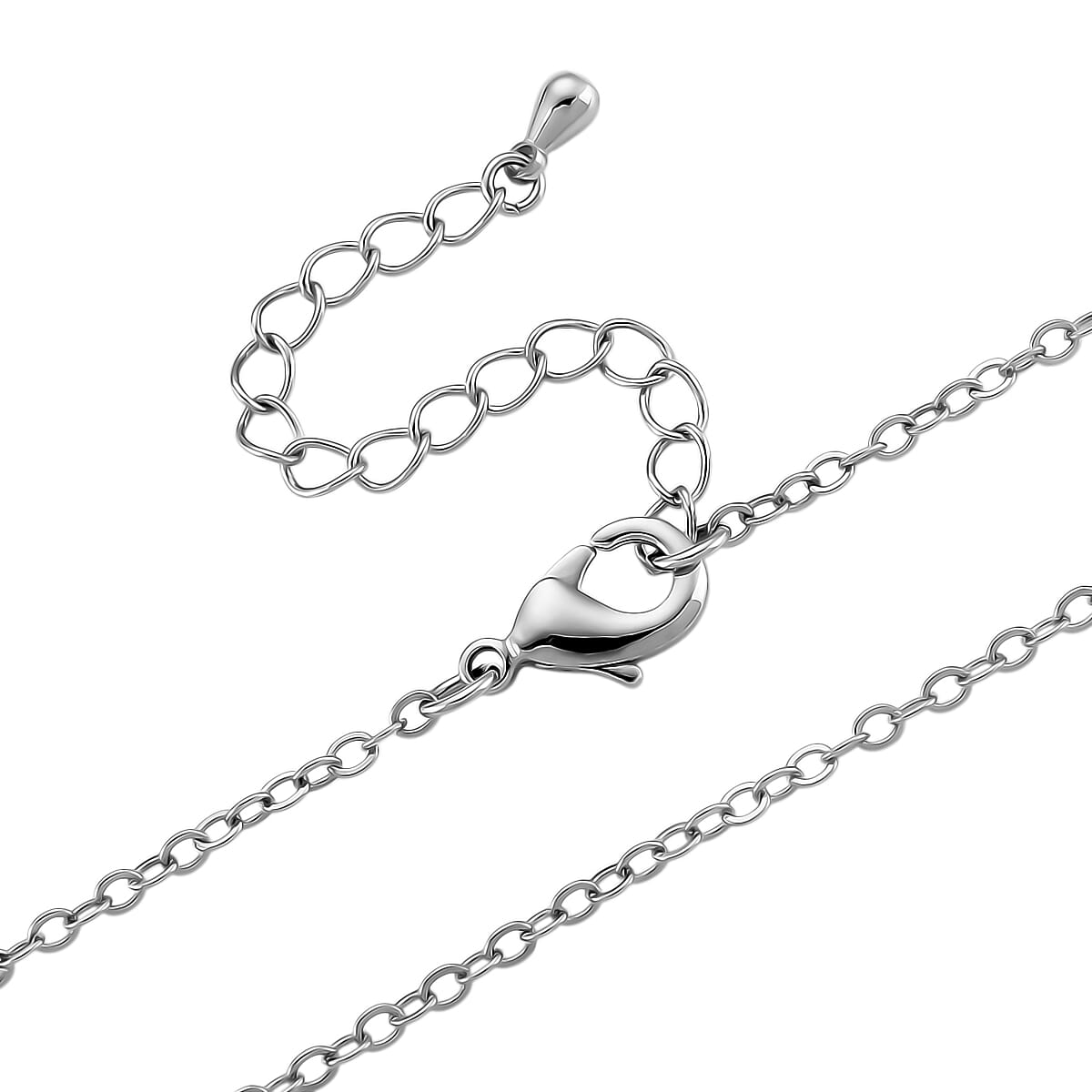 Austrian Crystal Heart Shaped Pendant Necklace in Stainless Steel 20-22 Inches image number 6