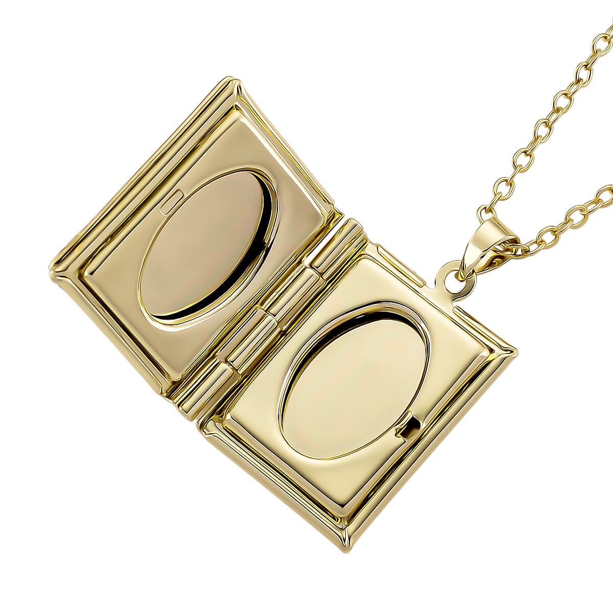Vintage Book Pendant Necklace in ION Plated YG Stainless Steel 20-22 Inches image number 5