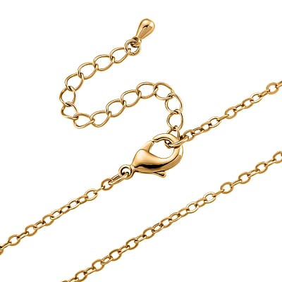 Vintage Book Pendant Necklace in ION Plated YG Stainless Steel 20-22 Inches