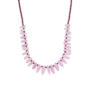D'Joy Kunzite, Orissa Rhodolite Garnet Necklace in Rhodium Over Sterling Silver 123.00 ctw (18 Inches)
