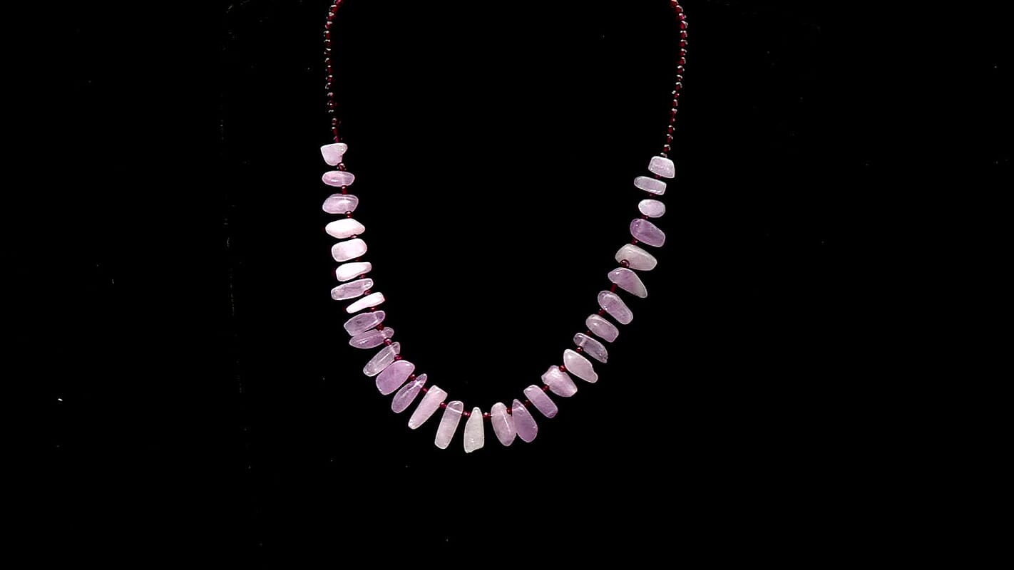 D'Joy Kunzite, Orissa Rhodolite Garnet Necklace in Rhodium Over Sterling Silver 123.00 ctw (18 Inches)