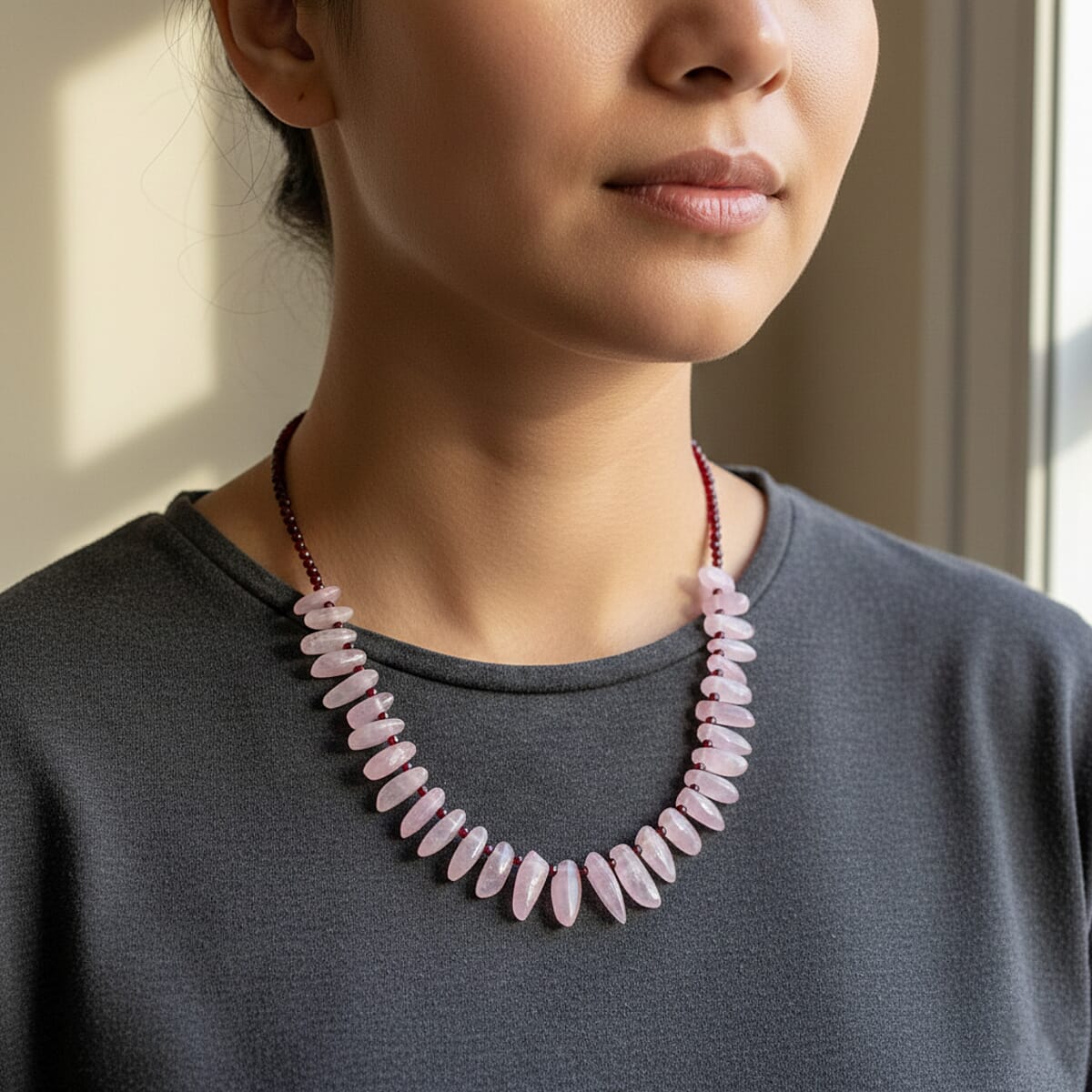 D'Joy Kunzite, Orissa Rhodolite Garnet Necklace in Rhodium Over Sterling Silver 123.00 ctw (18 Inches) image number 2