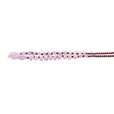 D'Joy Kunzite, Orissa Rhodolite Garnet Necklace in Rhodium Over Sterling Silver 123.00 ctw (18 Inches)