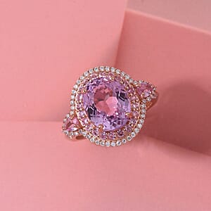 D'Joy AAA Patroke  Kunzite, Multi Gemstone Ring in 18K Vermeil RG Over Sterling Silver 5.80 ctw (Size 7.0)