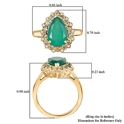 EverTrue Verde Onyx, Multi Gemstone Ring in 18K YG Plated 3.25 ctw (Size 10.0)