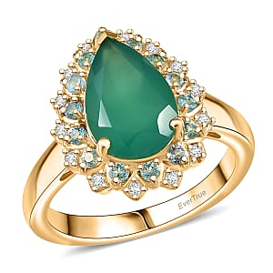 EverTrue Verde Onyx, Multi Gemstone Ring in 18K YG Plated 3.25 ctw (Size 11.0)