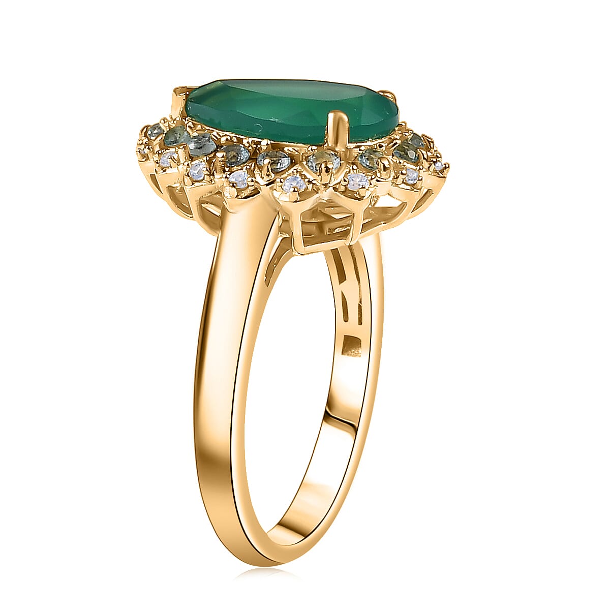 EverTrue Verde Onyx, Multi Gemstone Ring in 18K YG Plated 3.25 ctw (Size 11.0) image number 3