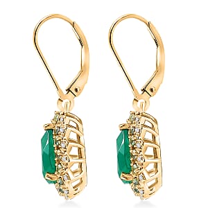 EverTrue Verde Onyx, Multi Gemstone Earrings in 18K YG Plated 3.75 ctw