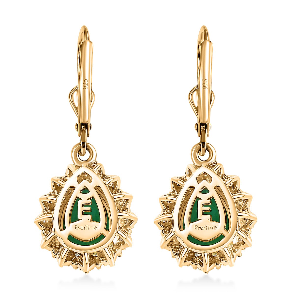 EverTrue Verde Onyx and Multi Gemstone 3.75 ctw Earrings in 18K Yellow Gold Plated image number 4