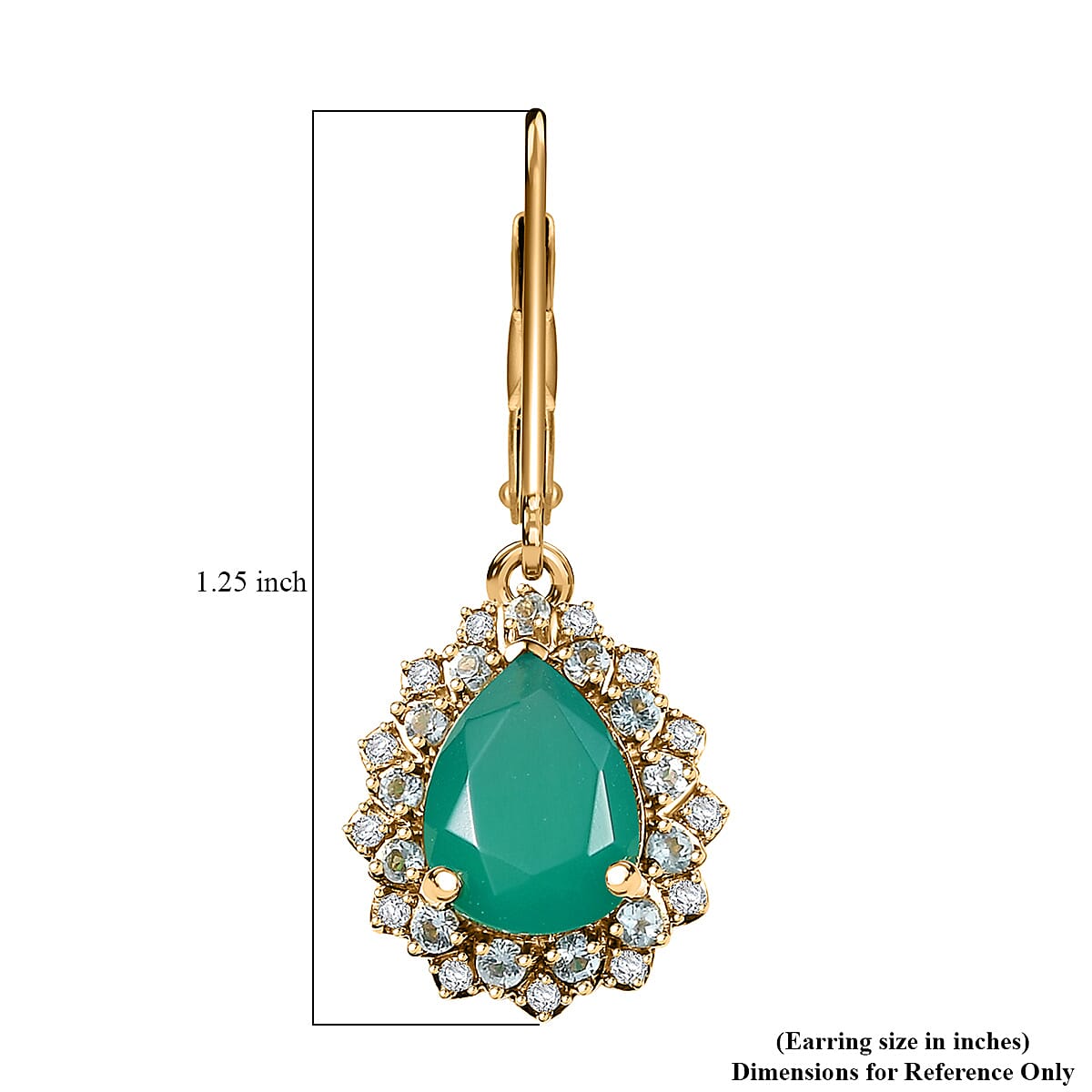 EverTrue Verde Onyx and Multi Gemstone 3.75 ctw Earrings in 18K Yellow Gold Plated image number 5