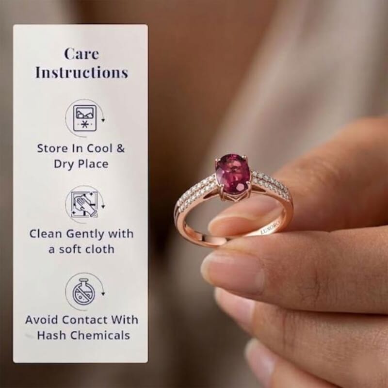 Certified & Appraised Luxoro AAA Ouro Fino Rubellite and G-H I2 Diamond 2.00 ctw Ring in 14K Rose Gold (Size 10.0)