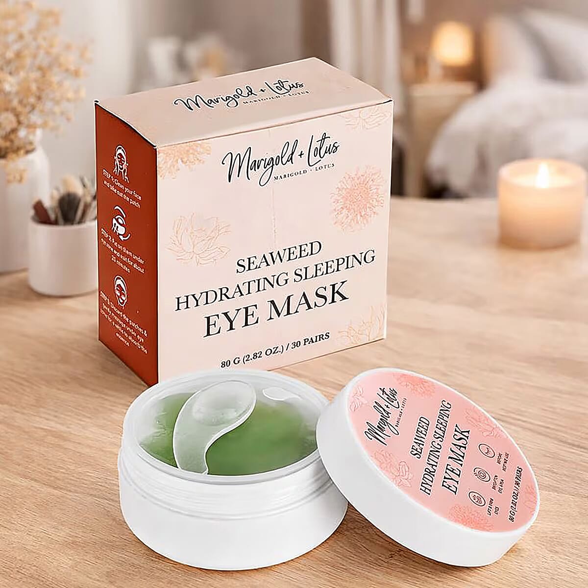 Marigold and Lotus 30 Pairs Seaweed Hydrating Sleeping Eye Mask 2.82oz image number 1