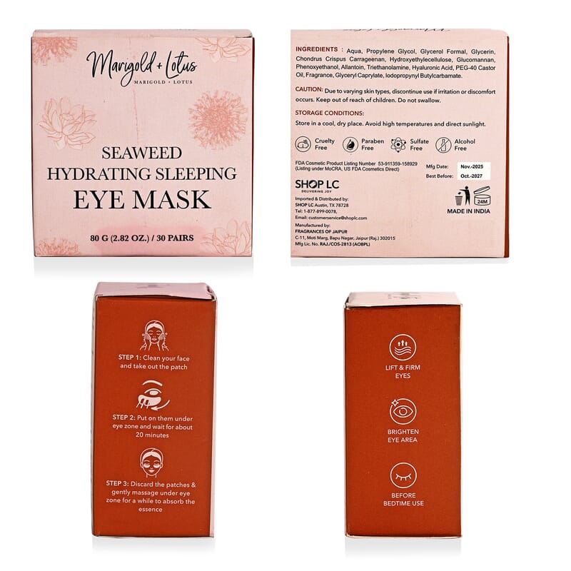 Marigold and Lotus 30 Pairs Seaweed Hydrating Sleeping Eye Mask 2.82oz
