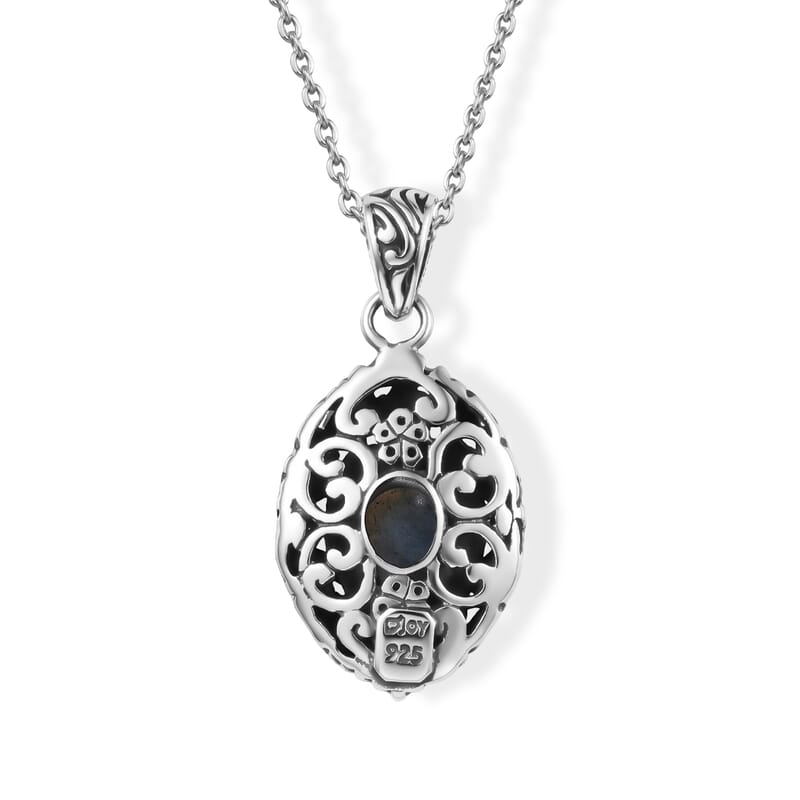 D'Joy Bali Legacy Malagasy Labradorite 2.85 ctw Pendant without Chain in Sterling Silver