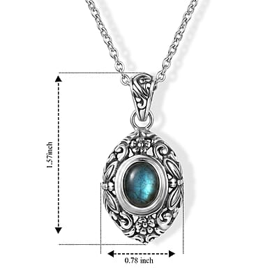D'Joy Bali Legacy Malagasy Labradorite 2.85 ctw Pendant without Chain in Sterling Silver