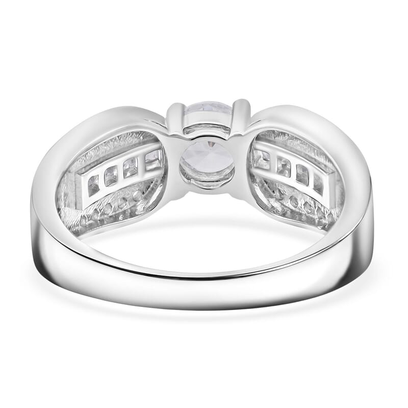 Simulated Diamond Ring in Sterling Silver (Size 6.5)