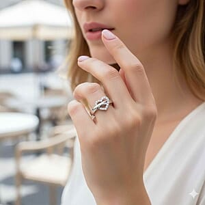 Simulated Diamond 1.07 ctw Ring in Rhodium Over Sterling Silver (Size 8)