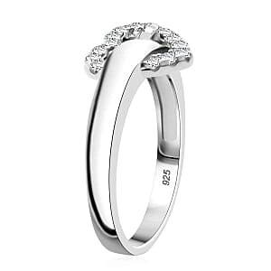 Simulated Diamond 1.07 ctw Ring in Rhodium Over Sterling Silver (Size 8)