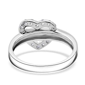 Simulated Diamond 1.07 ctw Ring in Rhodium Over Sterling Silver (Size 8)