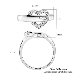 Simulated Diamond 1.07 ctw Ring in Rhodium Over Sterling Silver (Size 8)