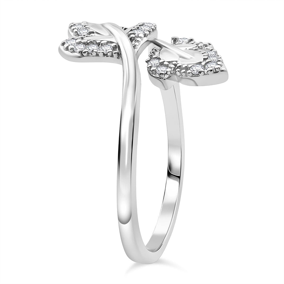 Simulated Diamond 0.65 ctw Ring in Rhodium Over Sterling Silver (Size 8)