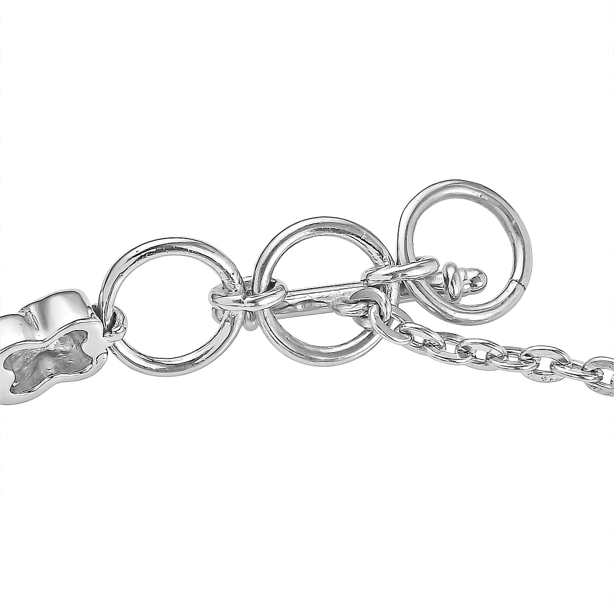 EverTrue Tasmanian Sticahtite 18.60 ctw Trinity Harmony Bracelet in Stainless Steel (6.50-7.0In) image number 3