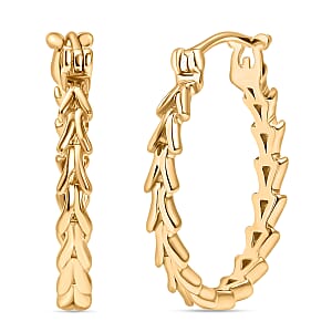 EverTrue Bronzella Collection Organic Chevron Hoop Earrings in 18K YG Plated Bronze