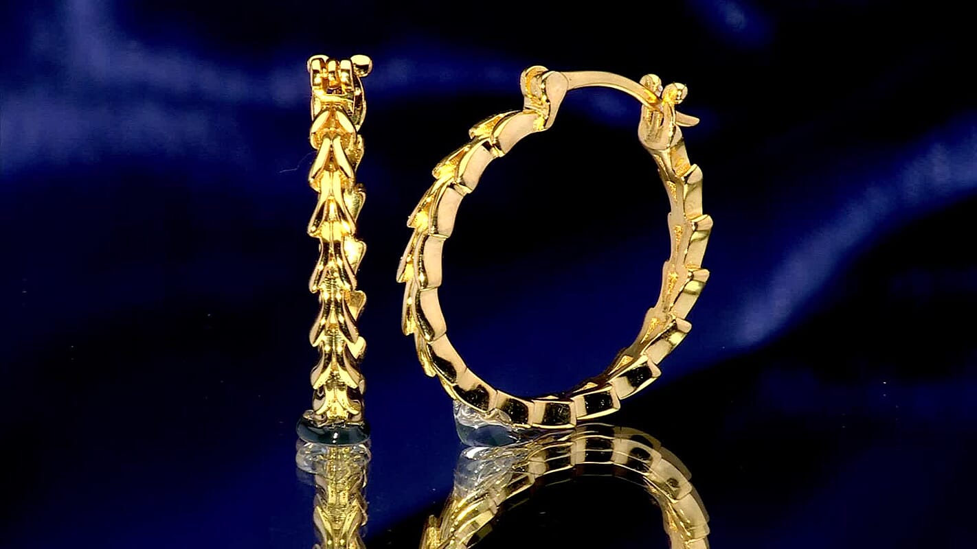 EverTrue Bronzella Collection Chevron Hoop Earrings in 18K YG Plated Bronze