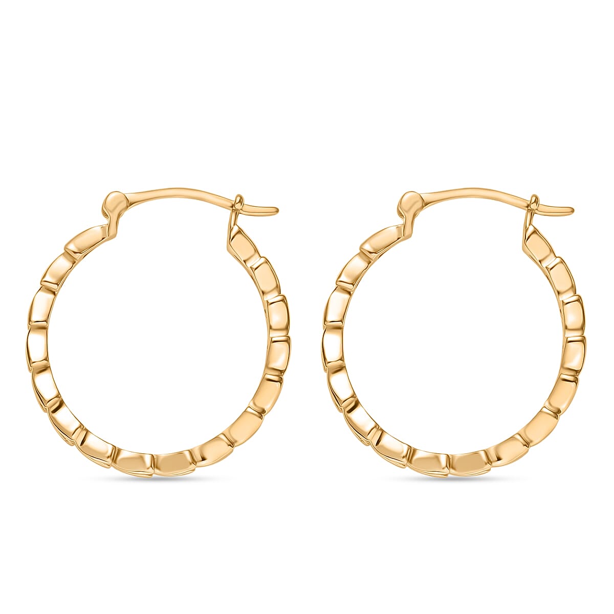 EverTrue Bronzella Collection Organic Chevron Hoop Earrings in 18K YG Plated Bronze image number 3